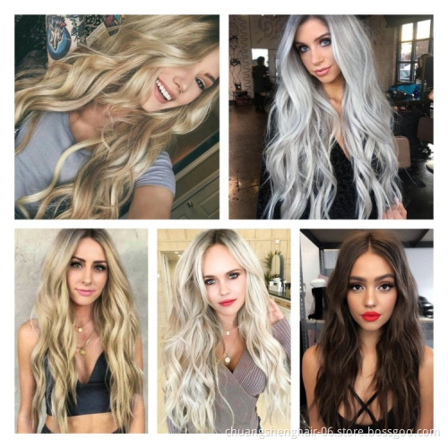wholesale Women Long Wavy Wig with bang's straight brown headband long afro short kinky curly wigs hair wig women synthetic